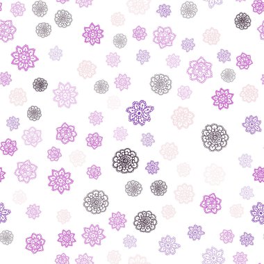 Koyu mor, pembe buz kar taneleri ile sorunsuz şablon vektör. Bulanık arka plan gradyan ile kar. Duvar kağıdı, kumaş üreticileri için modaya uygun bir tasarım.