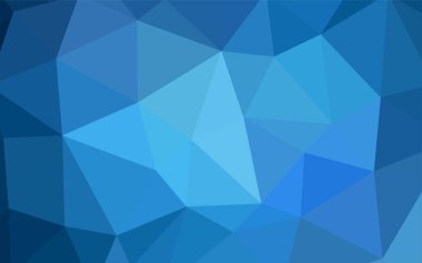 Açık mavi, sarı vektör üçgen mozaik kapak. Gradyan ile poligonal soyut resim. Afiş için tamamen yeni şablon.