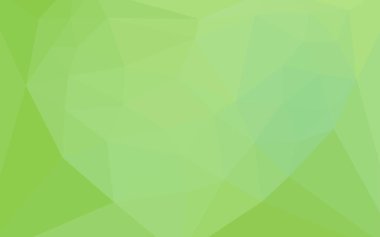 Işık yeşil vektör soyut mozaik zemin bir merkezi bir kalp ile. Noktalı resim stili üçgenler ile çizimde. Marka kitap için yeni şablon.