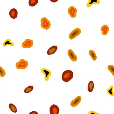 Koyu turuncu vektör küreler ile seamless modeli. Bulanık daireler doğa tarzı ile güzel renkli resimde. Desen tasarım kumaş, duvar kağıtları.