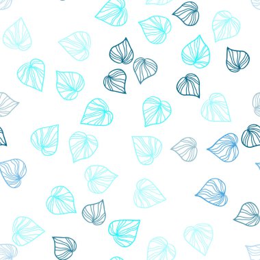 Pembe ışık, vektör yaprak ile sorunsuz zemin mavi. Zarif bir parlak örnek yaprakları doğal tarzı ile. Tekstil, kumaş, duvar kağıtları için tasarım.