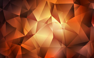 Kristaller, üçgen koyu turuncu vektör şablonu. Üçgenler ile soyut degrade illüstrasyon. İşletme reklam, kitapçıklar, broşürler için desen