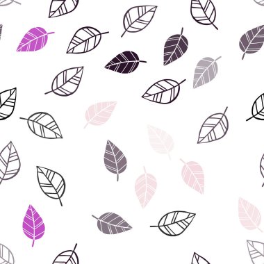 Koyu mor, pembe yaprakları ile Dikişsiz doğal desen vektör. bulanık arka plan gradyan ile yapraklarda. Desen tasarım kumaş, duvar kağıtları.