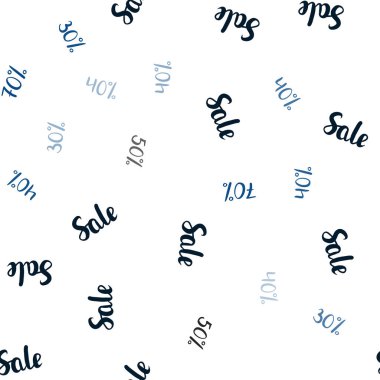 Koyu mavi vektör 30, sembolleri ile sorunsuz kapak 40, %50 satış. Yüzde renkli dizi basit tarzda imzalar. Süper satış siyah Cuma için zemin.