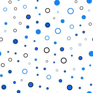 Hafif mavi vektör daireler ile sorunsuz şablonu. İllüstrasyon renkli soyut daireler parlayan ayarlanmış. Duvar kağıdı, kumaş üreticileri için modaya uygun bir tasarım.