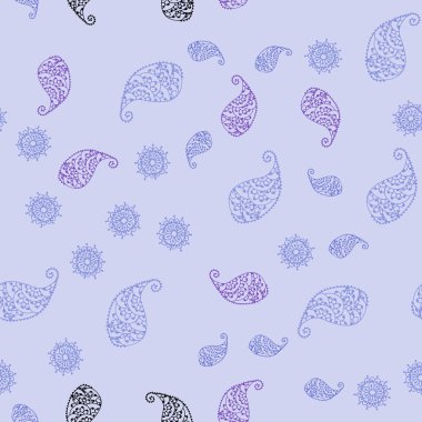 Işık çok renkli vektör sorunsuz doodle zemin yaprak ve çiçek ile. Renkli resimde doodle tarzı yaprakları, çiçekleri ile. El tasarım web, kaydırma için boyalı.