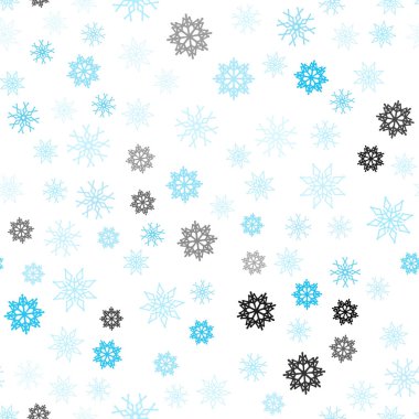 Hafif mavi vektör güzel kar taneleri ile sorunsuz kapak. Kristalleri ile glitter soyut Illustration buz. Desen tasarım pencere panjur, perdeler.