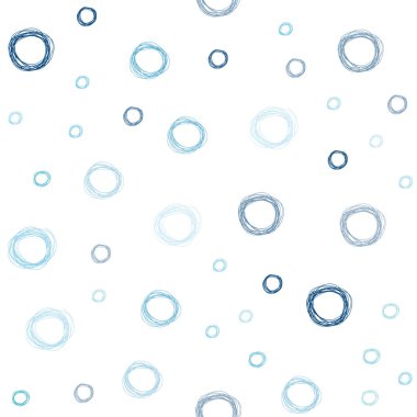 Hafif mavi vektör küreler ile seamless modeli. Soyut illüstrasyon renkli baloncuklar doğa tarzı ile. Güzel tasarım, iş reklam için.