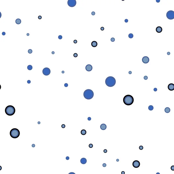 浅蓝色 黄色矢量无缝模式与球体 用一组闪亮多彩的抽象圆圈来描绘 面料制造商的时尚设计 — 图库矢量图片