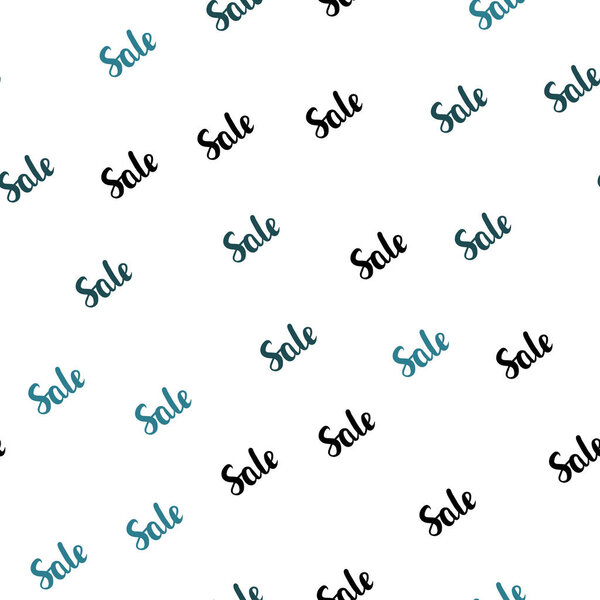 Light BLUE vector seamless pattern with sale signs. Gradient illustration with discount signs on white backdrop. Backdrop for super sales on Black Friday.