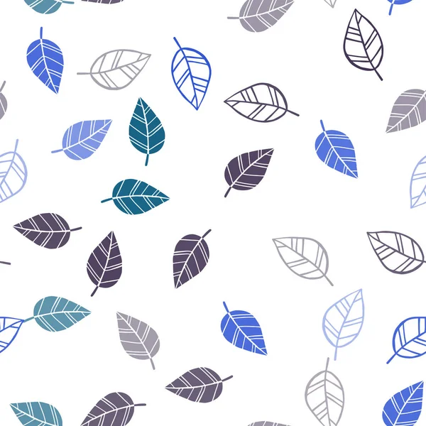 Dunkelrosa Blauer Vektor Nahtlose Abstrakte Muster Mit Blättern Blätter Auf — Stockvektor