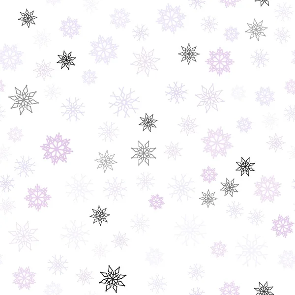 Vecteur Violet Clair Texture Transparente Avec Des Flocons Neige Colorés — Image vectorielle