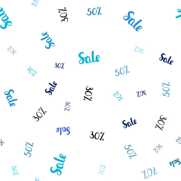 Světle Modrý Vektor Bezešvé Pozadí Známky Prodeje Zářivé Barevné Ilustrace — Stockový vektor