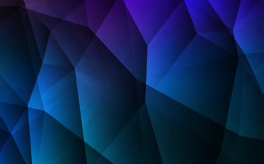 Koyu mavi parlayan üçgen düzen vektör. Renkli resimde üçgenler ile soyut tarzda. İşiniz için en iyi üçgen tasarım.