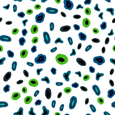 Koyu mavi, sarı lekeler ile sorunsuz kapak vektör. Kabarcıkları ile soyut tarzda bulanık dekoratif tasarım. Duvar kağıdı, kumaş üreticileri için modaya uygun bir tasarım.