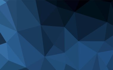 Koyu mavi vektör Çokgen soyut düzeni. Üçgenler ile renkli resimde parlayan. İş tasarımınız için yeni stil.