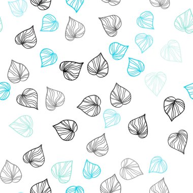 Açık mavi, yeşil vektör sorunsuz soyut tasarım yaprakları ile. Modern geometrik soyut illüstrasyon ile bırakır. Duvar kağıdı, kumaş üreticileri için modaya uygun bir tasarım.