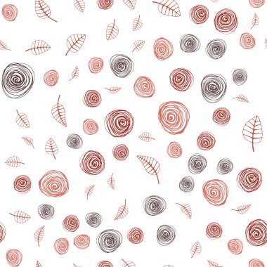 Koyu kırmızı vektör yaprak ve çiçek ile seamless zarif modeli. Yaprak ve çiçek beyaz arka plan üzerinde gradyan ile. Desen tasarım kumaş, duvar kağıtları.