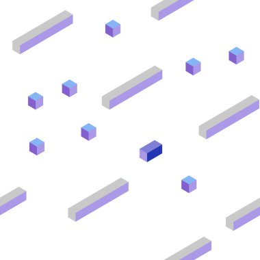 Hafif pembe, mavi vektör kesintisiz, izometrik arka plan dikdörtgenler ile. Glitter soyut resim dikdörtgen şekiller ile. Tekstil, kumaş, duvar kağıtları için tasarım.