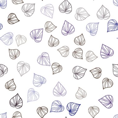 Koyu mavi, kırmızı yaprakları ile sorunsuz zarif arka plan vektör. Doodle yaprakları gradyan ile Origami tarzında Illustration. Kartvizit, Web siteleri için şablon.