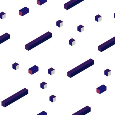 Koyu mor, pembe kesintisiz, izometrik kapak poligonal tarzı vektör. Modern Soyut illüstrasyon renkli dikdörtgenler ile. Tasarım için duvar kağıdı, kumaş üreticileri.