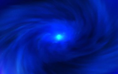 Koyu mavi uzay yıldızlı vektör şablonu. Soyut şablonda gökyüzü yıldızlarıyla parlayan illüstrasyon. Kozmik arkaplanlar için şablon.