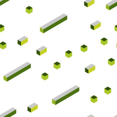 Açık yeşil, sarı vektör kesintisiz, izometrik desen kare tarzı. Dikdörtgenler ve kareler ile güzel illüstrasyon. Tasarım için duvar kağıdı, kumaş üreticileri.