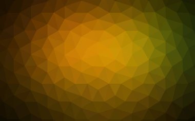 Koyu yeşil, sarı vektör poligonal arka plan. Üçgenler ile renkli resimde parlayan. Afiş için tamamen yeni şablon.