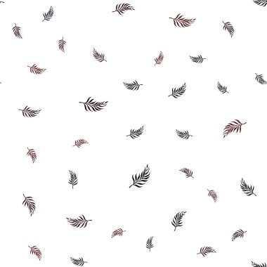 Koyu kırmızı yaprakları ile sorunsuz doğal zemin vektör. Doodle yaprakları gradyan ile Origami tarzında Illustration. Desen tasarım kumaş, duvar kağıtları.