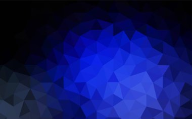 Koyu mavi vektör üçgen mozaik şablonu. Poligonal illüstrasyon parlayan, hangi üçgen oluşur. İş tasarımınız için yeni stil.