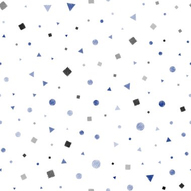 Koyu mavi daireler ile poligonal tarzı ile Dikişsiz desen vektör. Glitter soyut illüstrasyon küre, kareler, satırları ile. Desen tasarım pencere panjur, perdeler.