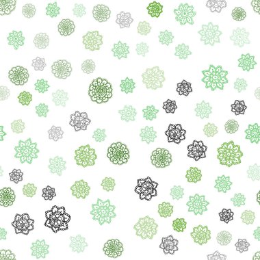 Işık yeşil vektör güzel kar taneleri ile sorunsuz kapak. Modern geometrik soyut Illustration kristalleri ile buz. Desen tasarım pencere panjur, perdeler.