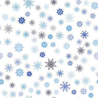 Koyu mavi buz kar taneleri ile sorunsuz şablon vektör. Kristalleri ile glitter soyut Illustration buz. Tekstil, kumaş, duvar kağıtları için tasarım.