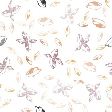 Pembe ışık, vektör sorunsuz zarif desen yaprakları ile sarı. gradyan ile zarif doğal desen yapraklarda. Desen tasarım kumaş, duvar kağıtları.