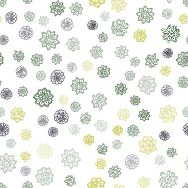 Koyu mavi, yeşil Noel kar taneleri ile Dikişsiz desen vektör. Bulanık dekoratif tasarım kar ile xmas tarzında. Duvar kağıdı, kumaş üreticileri için modaya uygun bir tasarım.