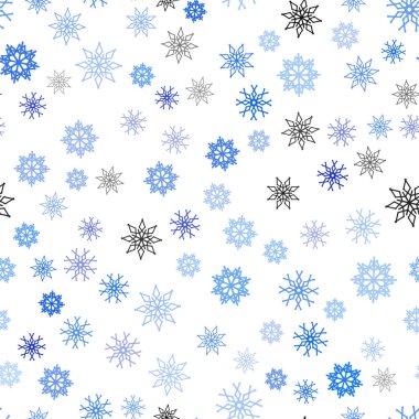 Hafif mavi vektör buz kar taneleri sorunsuz şablonu. Parlayan illüstrasyon kar Noel tarzı ile renkli. Tekstil, kumaş, duvar kağıtları için tasarım.