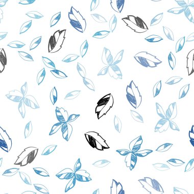 Hafif mavi vektör yaprak ile sorunsuz arka plan. Hint tarzı ile bulanık dekoratif tasarım bırakır. Desen tasarım pencere panjur, perdeler.