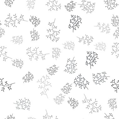 Karanlık çok renkli vektör dalları ile seamless doğal modeli. Soyut illüstrasyon yapraklar, dallar karalamalar tarzı ile. Tasarım için duvar kağıdı, kumaş üreticileri.