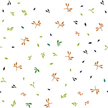 Karanlık çok renkli vektör sorunsuz doodle desen yaprakları ile. Zarif bir parlak örnek yaprakları doğal tarzı ile. Desen için modaya uygun Kumaş, duvar kağıtları.