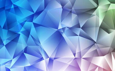 Açık mavi, vektör düzen hatları, üçgenler ile yeşil. Üçgen doğa tarzı ile güzel illüstrasyon. Reklam için desen.