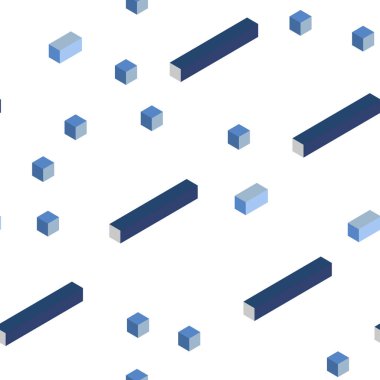 Hafif mavi vektör desen kare tarzı kesintisiz, izometrik. İllüstrasyon renkli dikdörtgenler dizi. Tasarım için duvar kağıdı, kumaş üreticileri.