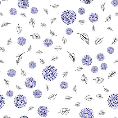 Açık mor vektör yaprak, çiçek ile sorunsuz doğal çizimleri. Yaprakları doodle tarzı ile renkli soyut resimde. Kartvizit, Web siteleri için şablon.