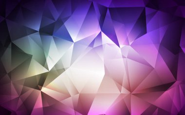 Koyu pembe, yeşil üçgen tarzı doku vektör. Glitter soyut resim üçgen şekiller ile. Reklam için desen.