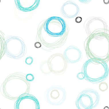 Açık mavi, yeşil vektör noktalar ile sorunsuz kapak. Renkli gradyan ile arka plan üzerinde bulanık kabarcıklar. Tasarım için duvar kağıdı, kumaş üreticileri.