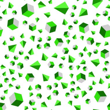 Dikdörtgenler, üçgenler ile ışık yeşil vektör kesintisiz, izometrik düzeni. Üçgen, küpleri ile soyut degrade illüstrasyon. Doku pencere panjur, perdeler için.