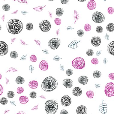 Karanlık çok renkli vektör sorunsuz doodle zemin yaprak ve çiçek ile. Beyaz arka plan üzerinde Hint tarzı dekoratif tasarım. Desen için modaya uygun Kumaş, duvar kağıtları.