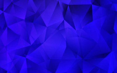 Koyu mavi vektör şablonu, kristaller, üçgenler. Soyut üçgenli dekoratif tasarım. Reklamlar için desen.