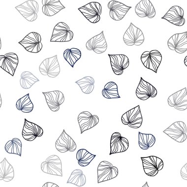 Koyu mavi yaprakları ile sorunsuz zarif desen vektör. Bulanık tarzı ile yeni renkli resimde bırakır. Kartvizit, Web siteleri için şablon.