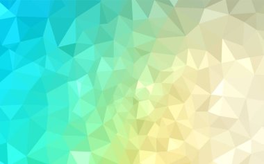 Açık mavi, yeşil vektör eğimli şablon. Üçgenli parlak renkli çizimler. İş tasarımınız için yepyeni bir tarz.