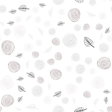 Pembe ışık, vektör sorunsuz doodle düzeniyle yaprak ve çiçek yeşil. Parlayan resimde yaprak ve çiçek ile renkli. Desen tasarım kumaş, duvar kağıtları.